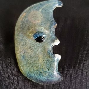 Moon shaped glass blown pendant